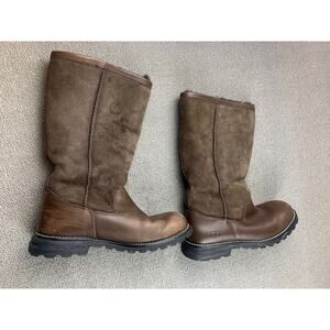UGG Men's 9 Brown Leather Shearling Winter Boots